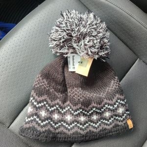 Timberland Black & White Pom Beanie